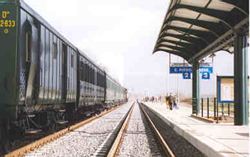 La stazione di San Piero a Sieve il giorno dell'inaugurazione della nuova Faentina (9 gennaio 1999)